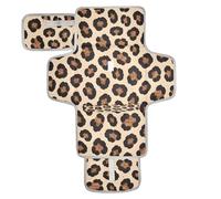 xigua Netural Leopard Print Portable Diaper Changing Pad, Waterproof Baby Changing Mat with Storage Pocket & Built-in Pillow, Foldable Travel Pad, Newborn Gift Set for Boy Girl