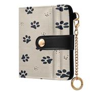 xigua Paws Netural Print Wallet for Women, Small Slim PU Leather Credit Card Wallets RFID Blocking Bifold, Zipper Coin Pocket Purse