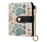 xigua Paws Pattern Wallet for Women, Small Slim PU Leather Credit Card Wallets RFID Blocking Bifold, Zipper Coin Pocket Purse