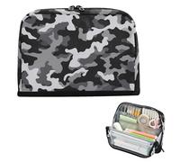 xigua Pencil Case Black and White Camouflage Large Pencil Pouch for School College Office Upright Pencil Organizer for Student Teens