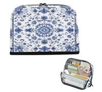 xigua Pencil Case Blue and White Porcelain (2) Large Pencil Pouch for School College Office Upright Pencil Organizer for Student Teens