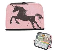 xigua Pencil Case Elegant Horse Large Pencil Pouch for School College Office Upright Pencil Organizer for Student Teens