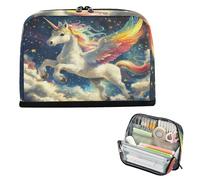 xigua Pencil Case Flying Horse at Night Sky (2) Large Pencil Pouch for School College Office Upright Pencil Organizer for Student Teens