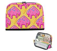 xigua Pencil Case Ice Cream Waffle Cone Large Pencil Pouch for School College Office Upright Pencil Organizer for Student Teens
