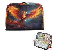 xigua Pencil Case Phoenix Bird Feather Large Pencil Pouch for School College Office Upright Pencil Organizer for Student Teens