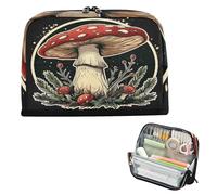 xigua Pencil Case Red Mushroom with White Dots Large Pencil Pouch for School College Office Upright Pencil Organizer for Student Teens