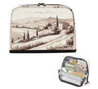 xigua Pencil Case Rustic Italian Drawing Large Pencil Pouch for School College Office Upright Pencil Organizer for Student Teens