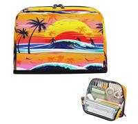 xigua Pencil Case Surfers Wave Large Pencil Pouch for School College Office Upright Pencil Organizer for Student Teens