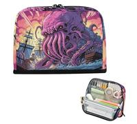 xigua Pencil Case The Kraken Attacks Large Pencil Pouch for School College Office Upright Pencil Organizer for Student Teens