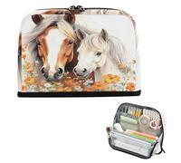 xigua Pencil Case Watercolor Wild Horses Large Pencil Pouch for School College Office Upright Pencil Organizer for Student Teens