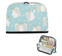 xigua Pencil Case White Cute Angels Large Pencil Pouch for School College Office Upright Pencil Organizer for Student Teens