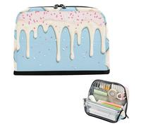 xigua Pencil Case Yummy Ice Cream Large Pencil Pouch for School College Office Upright Pencil Organizer for Student Teens