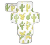 xigua Prickly Pear Cactus Portable Diaper Changing Pad, Waterproof Baby Changing Mat with Storage Pocket & Built-in Pillow, Foldable Travel Pad, Newborn Gift Set for Boy Girl