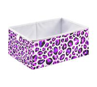 xigua Purple Leopard Spots Storage Cubes - Heavy Duty Fabric Storage Cubes for Shelves Closet - Collapsible Bins for Organizing Clothes Blankets Toys