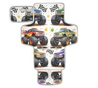 xigua Racing Monster Trucks Portable Diaper Changing Pad, Waterproof Baby Changing Mat with Storage Pocket & Built-in Pillow, Foldable Travel Pad, Newborn Gift Set for Boy Girl