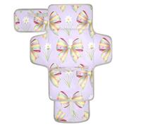 xigua Rainbow Bow Pattern Portable Diaper Changing Pad, Waterproof Baby Changing Mat with Storage Pocket & Built-in Pillow, Foldable Travel Pad, Newborn Gift Set for Boy Girl