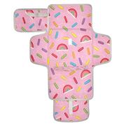 xigua Rainbow with Sprinkles Portable Diaper Changing Pad, Waterproof Baby Changing Mat with Storage Pocket & Built-in Pillow, Foldable Travel Pad, Newborn Gift Set for Boy Girl
