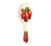 xigua Red Apples with Green Leaves Hair Brush,Massage Wooden Hairbrush Reducing Hair Breakage and Frizzy,No More Tangle for All Hair Types391
