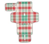 xigua Red Green Plaid Portable Diaper Changing Pad, Waterproof Baby Changing Mat with Storage Pocket & Built-in Pillow, Foldable Travel Pad, Newborn Gift Set for Boy Girl
