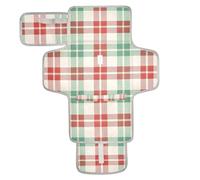 xigua Red Green Plaid Portable Diaper Changing Pad, Waterproof Baby Changing Mat with Storage Pocket & Built-in Pillow, Foldable Travel Pad, Newborn Gift Set for Boy Girl