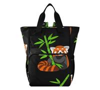 xigua Red Panda Changing Bag Backpack, Waterproof Baby Changing Bag with Stroller Straps & Pacifier Case, Multifunction Large Travel Backpack