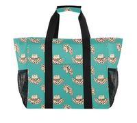xigua Reusable Grocery Bags Foldable Cowboy Leopard Shopping Bags, Heavy Duty Grocery Bags with Reinforced Bottom & Handles