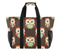 xigua Reusable Grocery Bags Foldable Cozy Night Owls Shopping Bags, Heavy Duty Grocery Bags with Reinforced Bottom & Handles