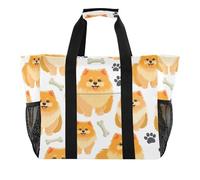 xigua Reusable Grocery Bags Foldable Cute Dogs Shopping Bags, Heavy Duty Grocery Bags with Reinforced Bottom & Handles