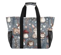 xigua Reusable Grocery Bags Foldable Cute Small Deers Shopping Bags, Heavy Duty Grocery Bags with Reinforced Bottom & Handles