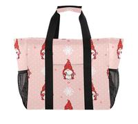 xigua Reusable Grocery Bags Foldable Gnome Festive Shopping Bags, Heavy Duty Grocery Bags with Reinforced Bottom & Handles