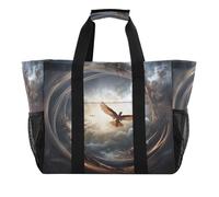 xigua Reusable Grocery Bags Foldable Heaven Cloud Bird Shopping Bags, Heavy Duty Grocery Bags with Reinforced Bottom & Handles