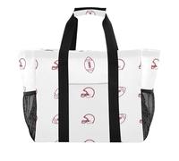 xigua Reusable Grocery Bags Foldable Sporty Maroon Motif Shopping Bags, Heavy Duty Grocery Bags with Reinforced Bottom & Handles