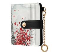 xigua Romantic Love Tree Eiffel Tower Women's RFID Wallet -Sof Leather Small Ladies Purse with Zipper Coin Pocket & ID Window - Purse Card Holder for Women117