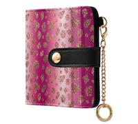 xigua Rose Gold Leopard Pattern Women's RFID Wallet -Sof Leather Small Ladies Purse with Zipper Coin Pocket & ID Window - Purse Card Holder for Women643