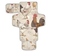 xigua Rustic Roosters Portable Diaper Changing Pad, Waterproof Baby Changing Mat with Storage Pocket & Built-in Pillow, Foldable Travel Pad, Newborn Gift Set for Boy Girl