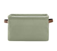 xigua Sage Green Solid Color Storage Basket, Durable Canvas Organizer With Handles Large Collapsible Storage Bins Boxes for Home Office Closet - 1pack