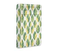 xigua Slim Wallet Front Pocket Leather RFID Blocking Credit Card Holder Abstract Leaf Pattern Minimalist Wallets