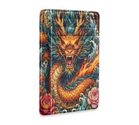 xigua Slim Wallet Front Pocket Leather RFID Blocking Credit Card Holder Angry Dragon Minimalist Wallets