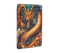 xigua Slim Wallet Front Pocket Leather RFID Blocking Credit Card Holder Angry Dragon Minimalist Wallets
