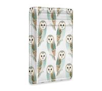 xigua Slim Wallet Front Pocket Leather RFID Blocking Credit Card Holder Barn Owl Pattern Minimalist Wallets