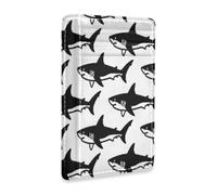xigua Slim Wallet Front Pocket Leather RFID Blocking Credit Card Holder Black White Sharks Minimalist Wallets