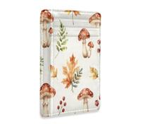 xigua Slim Wallet Front Pocket Leather RFID Blocking Credit Card Holder Botanical Mushrooms Berries Minimalist Wallets
