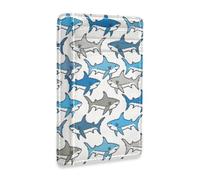 xigua Slim Wallet Front Pocket Leather RFID Blocking Credit Card Holder Cartoon Sharks Minimalist Wallets