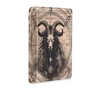 xigua Slim Wallet Front Pocket Leather RFID Blocking Credit Card Holder Satanic Goat Minimalist Wallets