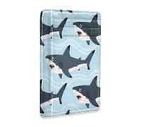 xigua Slim Wallet Front Pocket Leather RFID Blocking Credit Card Holder Sharks Minimalist Wallets