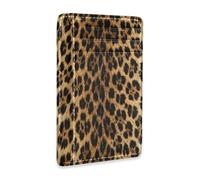 xigua Slim Wallet Front Pocket Leather RFID Blocking Credit Card Holder Stylish Leopard Print Minimalist Wallets