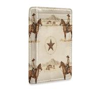xigua Slim Wallet Front Pocket Leather RFID Blocking Credit Card Holder Vintage Western Cowboys Minimalist Wallets