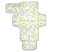 xigua Small Leaves and Vines Portable Diaper Changing Pad, Waterproof Baby Changing Mat with Storage Pocket & Built-in Pillow, Foldable Travel Pad, Newborn Gift Set for Boy Girl