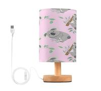 xigua Small Table Lamp, Koala Cuties Bedside Table Lamp with Fabric Shade - Nightstand Lamp for Bedrooms, Dorm, Living Room