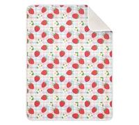 xigua Soft Baby Blanket Crib Blanket - Cute Strawberries on Checkered Cotton Nursery Bed Blanket for Ultimate Comfort & Warmth-30x40in